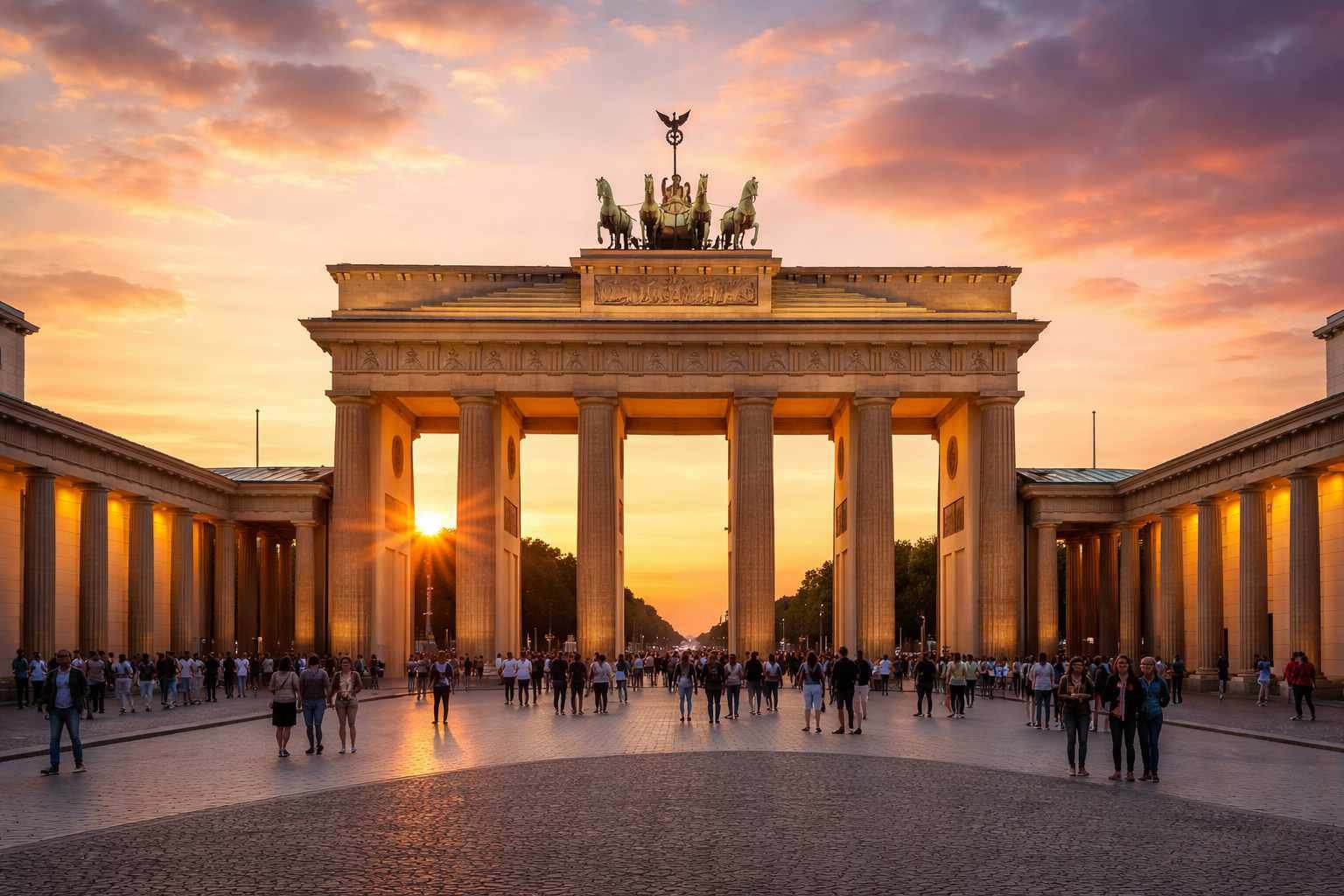 Berlin Brandenburg Gate at sunset